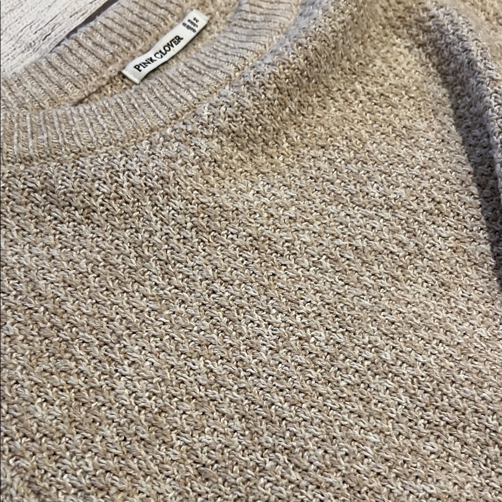 Pink Clover Beige Crew Neck Sweater - Picture 5 of 6